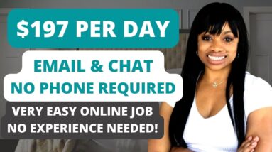 NEW! VERY EASY $197 PER DAY NO EXPERIENCE-NON PHONE-WORK FROM HOME JOB! GREAT FOR NEWBIES!